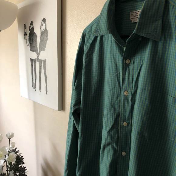 J. Crew Green & Blue Gingham Button Down - Picture 3 of 4